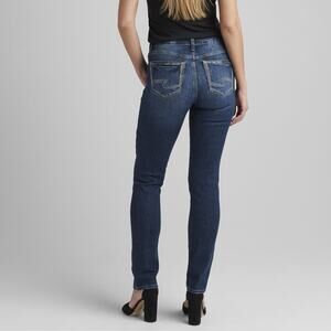 Silver Jean Size 27 /32 LENGTH SMALL SIZE 4 Suki straight mid rise indigo #072